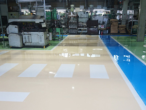ケイワン床建の工場の塗床工事の事例