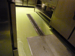 キューケンの厨房の塗床工事の事例